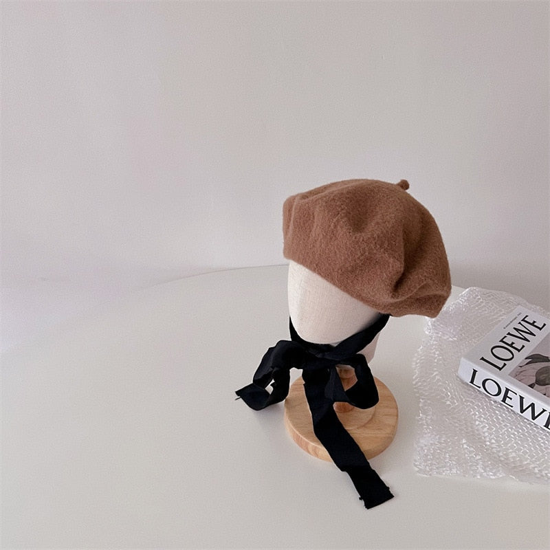 Woolen Cloth Lace Up Hat
