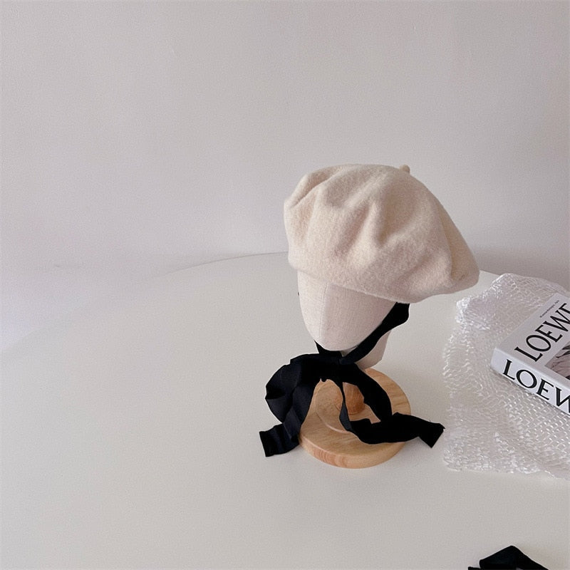 Woolen Cloth Lace Up Hat