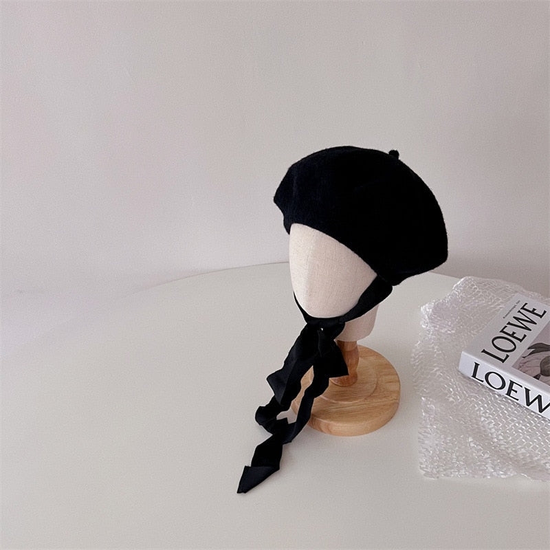 Woolen Cloth Lace Up Hat