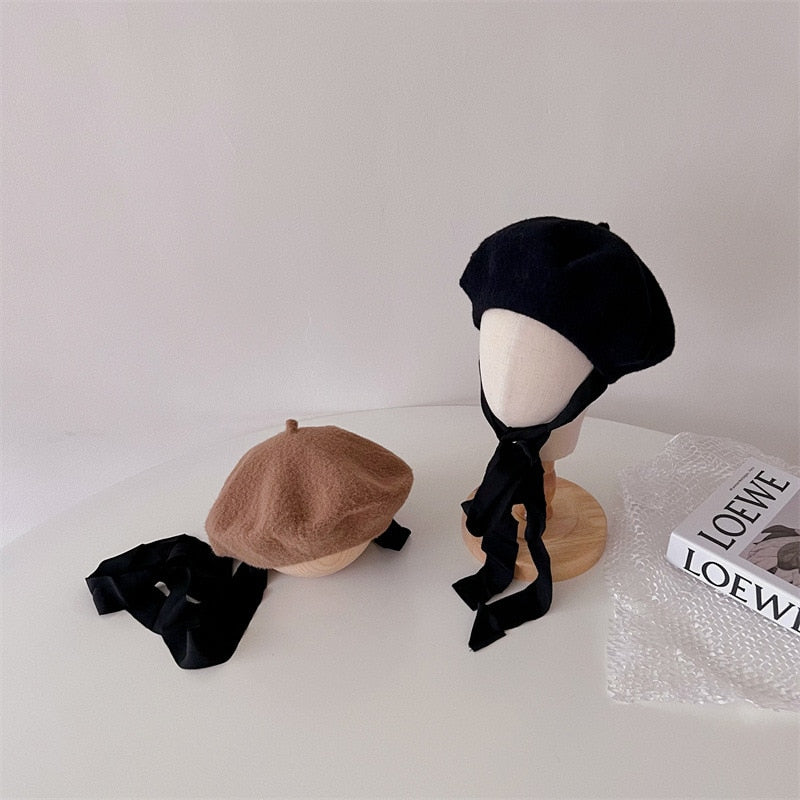 Woolen Cloth Lace Up Hat
