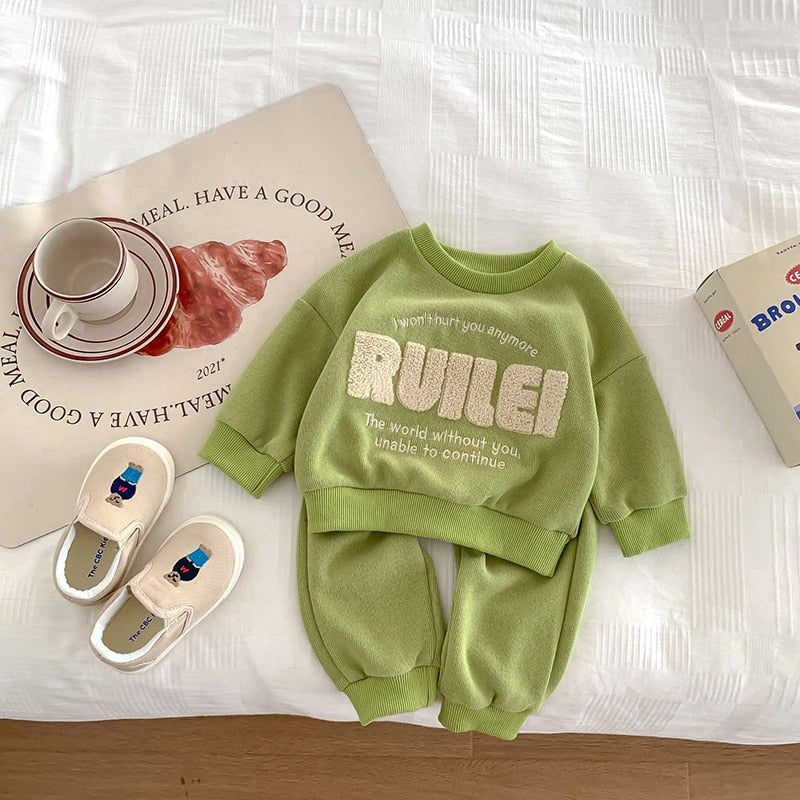 Cute Letter Sports Suit Infant Outwear 2PCS