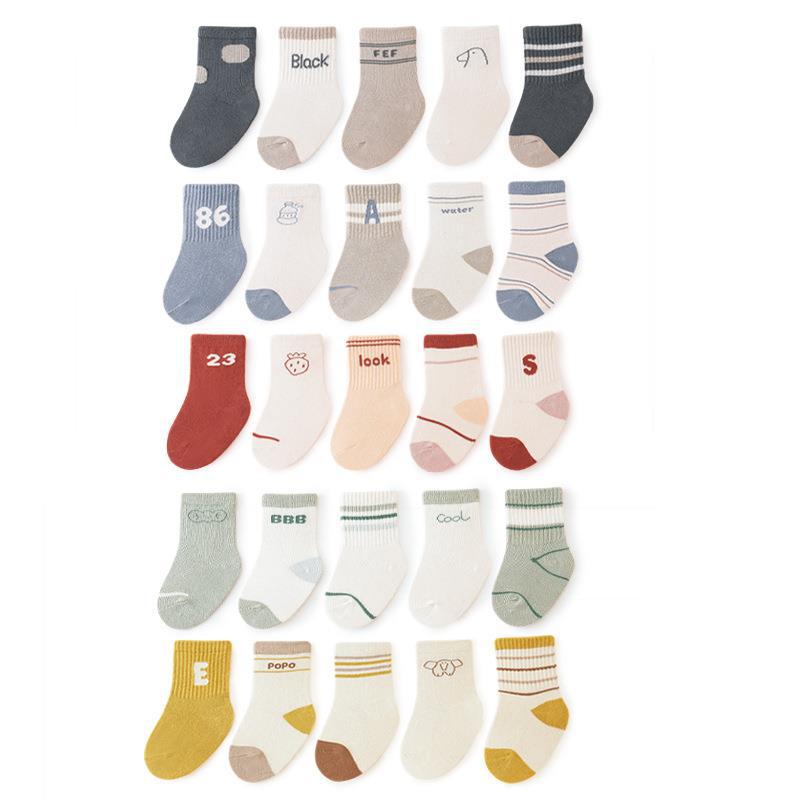 Toddler Cute Striped Letter College Style Socks