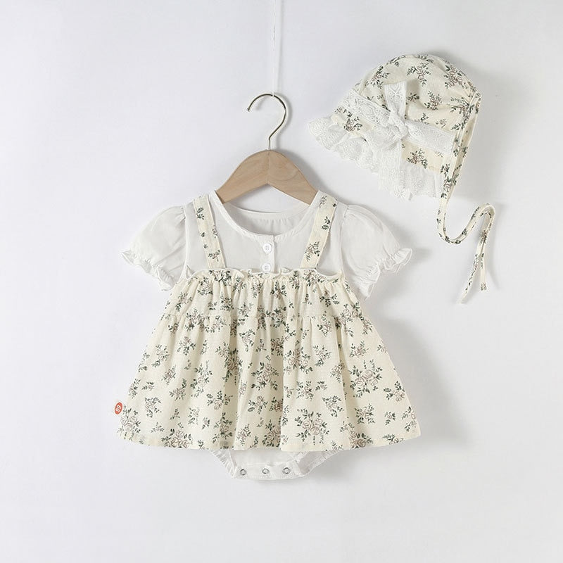 Spring Baby Bodysuit With Floral Design