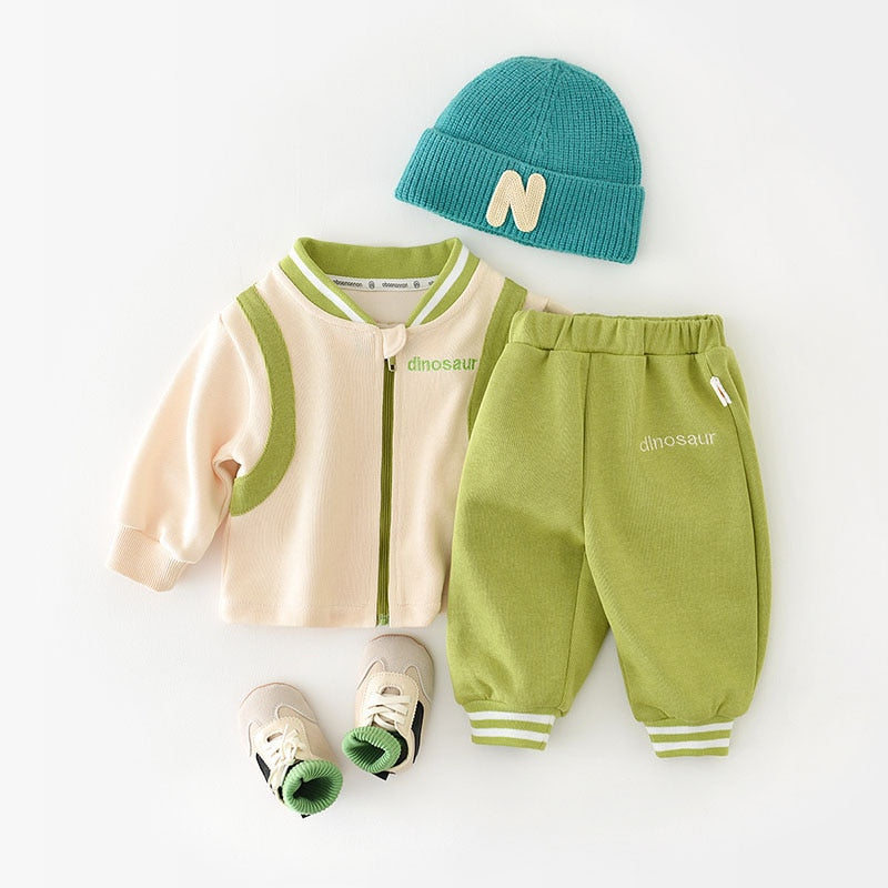 Autumn Dinosaur Cardigan Baby Clothing Set