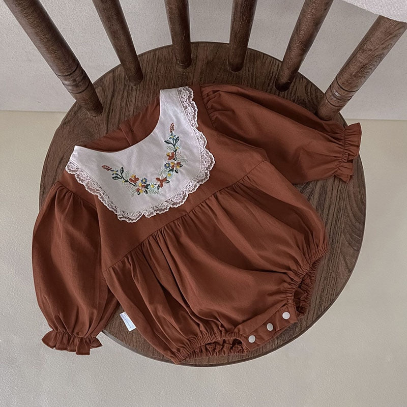 Embroidery Bodysuit & One Piece Baby Girls Clothing