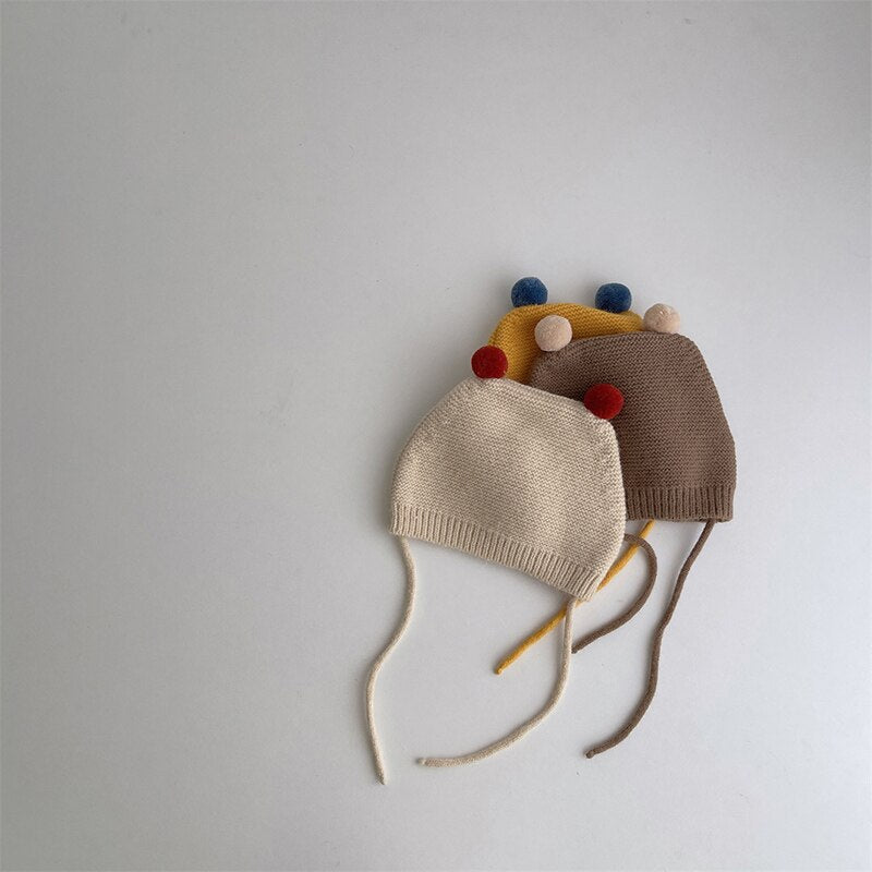 Autumn Baby Beanies With Strap Ear Protection Cap