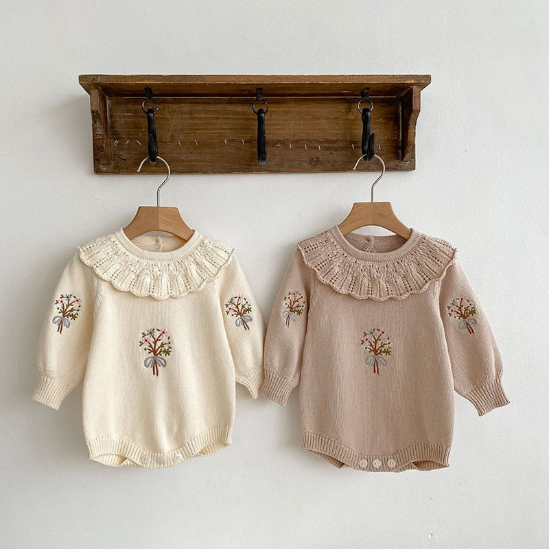 One Piece Embroidery Baby Sweater