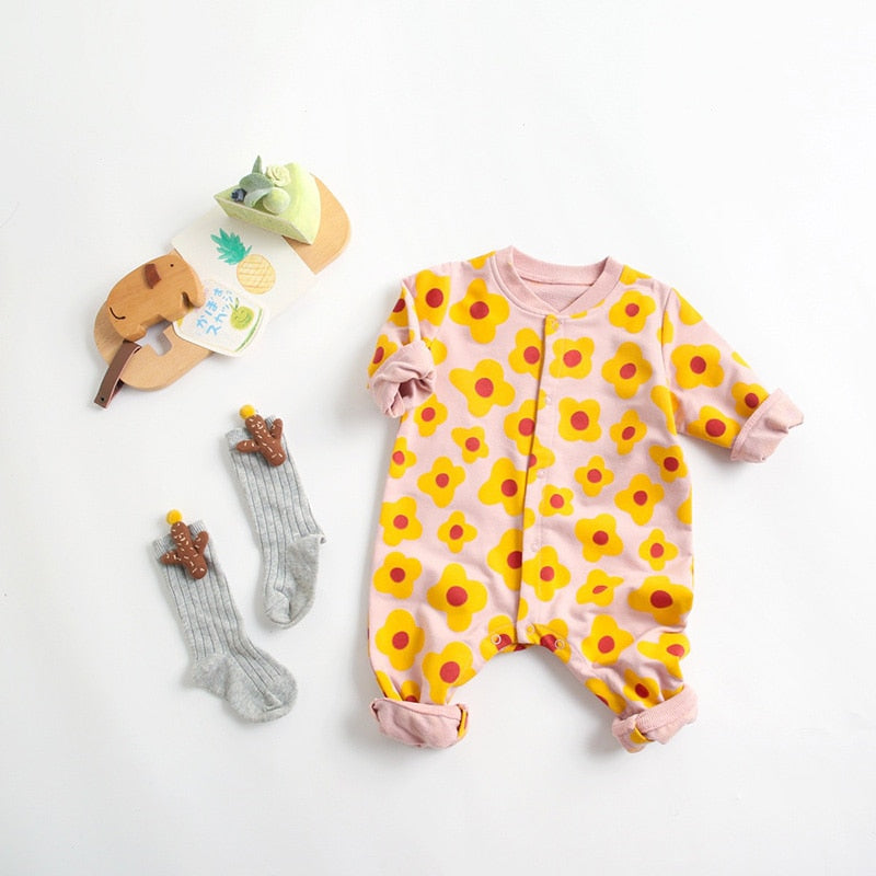 Baby Rompers With Cartoon Print