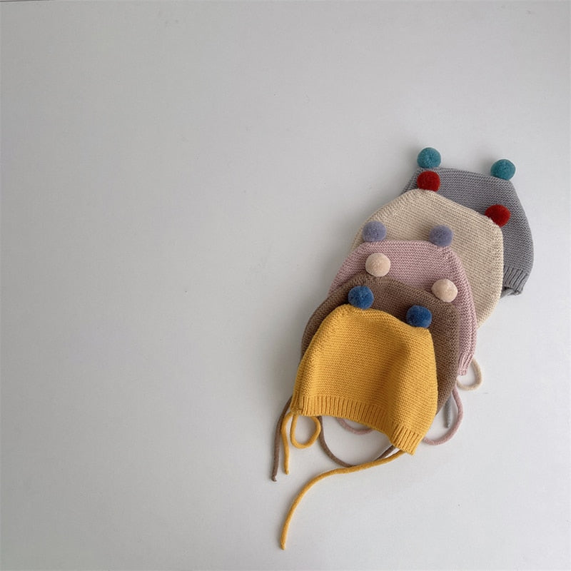Autumn Baby Beanies With Strap Ear Protection Cap
