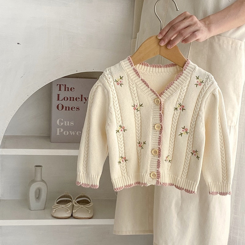 Embroidery Cardigans Toddler Knitwear